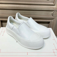 Alexander Mcqueen Deck Skate Silky Calfskin Slip-on Sneakers White 2021 (For Women and Men)