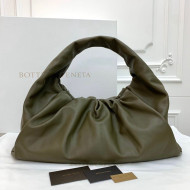 Bottega Veneta Large BV Jodie Leather Hobo Bag Dark Green 2020