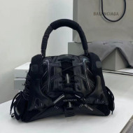 Balenciaga Hourglass SneakerHead Small/Medium Top Handle Bag Black 2021