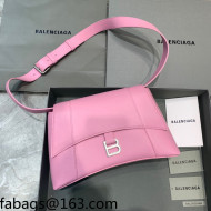 Balenciaga Hourglass Sling Back Large Bag in Calf Leather Pink 2021