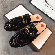 Gucci Princetown GG Velvet Flat Slipper Mules 475094 Black 2019