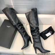 Saint Laurent Betty Over-the-knee Boots in Calfskin Black 2021