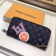 Louis Vuitton Damier Cobalt Canvas Zippy Wallet Vertical League Series 2017