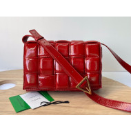 Bottega Veneta Padded Cassette Deerskin Leather Crossbody Messenger Bag Chili Red 2022