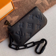 Louis Vuitton Monogram Empreinte Leather Key Pouch M67452 Black 2019