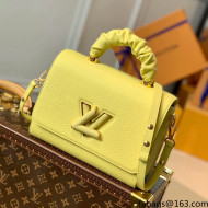 Louis Vuitton Twist MM Top Handle Shoulder Bag in Taurillon Leather M58688 Yellow 2021