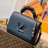 Louis Vuitton Twist MM Top Handle Shoulder Bag in Taurillon Leather M58688 Black 2021