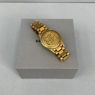 Balenciaga BB. Large Watch-Shaped Bracelet Gold 2021