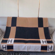 Hermes Cashmere Blanket 135x165cm Camel Brown 2021 21100787