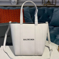 Balenciaga Calfskin Everyday XXS Logo Shopping Tote White 2019