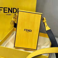 Fendi Wood and Leather Vertical Box Mini Bag Yellow 2021