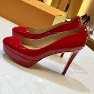 Louis Vuitton Patent Calfskin High-Heel Lock Back Platform Pump Red 2019