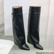 Givenchy Shark Lock Pant Boots in Smooth Box Calfskin Leather Black 2021