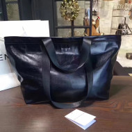 Balen...ga Wax Calfskin Medium Carry Shopper Bag Black 2017