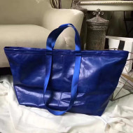 Balen...ga Wax Calfskin Large Carry Shopper Bag Royal Blue 2017