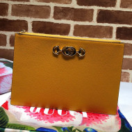 Gucci Zumi Grainy Leather Pouch 570728 Yellow 2019