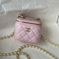 Chanel Lambskin Small Vanity with Pearl AS2581 Pink 2022