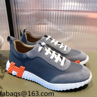 Hermes Bouncing Technical Canvas and Suede Sneakers Grey 2021 06