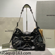 Balenciaga Le Cagole Lambskin Medium Shoulder Bag Black/Aged Silver 2021