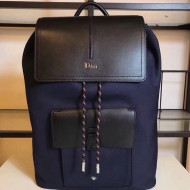 Dior Black Calfskin and Blue Nylon Rucksack For Men Autumn 2018