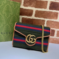 Gucci GG Marmont Wool Fabric Chain Mini Bag 474575 Dark Green 2022