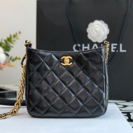 Chanel Lambskin Hobo Bag AS3112 Black 2022