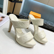 Louis Vuitton Monogram Leather Heel Sandals 10.5cm White 2021