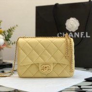 Chanel Lambskin & Enamel Small Flap Bag AS3112 Yellow 2022