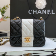 Chanel Lambskin Mini Square Flap Bag A35200 White/Black 2022