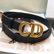 Dior Calfskin Belt with CD Buckle 25mm Black 2019