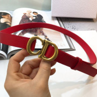 Dior Calfskin Belt with CD Buckle 25mm Red 2019