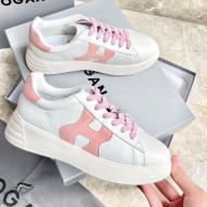 Hogan White Calfskin Sneakers Pink 2021 14