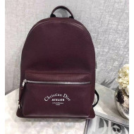 Dior "Rider" Rucksack in Burgundy Grained Calfskin Autumn 2018