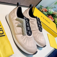 Fendi FFreedom Silk Crystal F Slip-on Sneakers Pink 2019