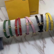 Fendi Leather Circle F Buckle Bracelet/Choker Neckalce 2019