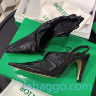 Bottega Veneta Lambskin Slingback Pumps 85mm Heel Black 2020