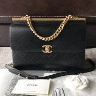 Chanel Lambskin Coco Luxe Large Flap Bag A57087 Black 2018