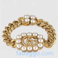 Gucci Pearl Double G Bracelet Gold 2020