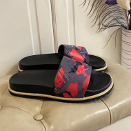 Fendi Camouflage Flat Slide Sandals Red 2021 (For Women and Men)