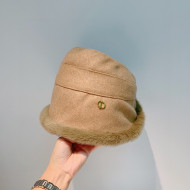 Dior Shearling Bucket Hat Beige 2021 48