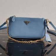 Prada Saffiano Calfskin Mini Bag 1BH171 Blue 2020