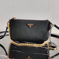 Prada Saffiano Calfskin Mini Bag 1BH171 Black 2020