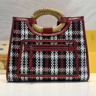 Fendi Multicolour Braided Runaway Small Shopper Bag Red 2018