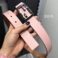 Fendi Calfskin Leather Belt with FF Buckle 30MM Pink  