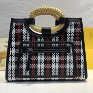 Fendi Multicolour Braided Runaway Small Shopper Bag Black  2018