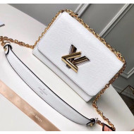 Louis Vuitton Epi Leather Twist MM Shoulder Bag M50282 White/Gold 2020