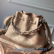 Louis Vuitton Mahina Muria Bucket Bag in Monogram Perforated Calfskin M55798 Beige 2020