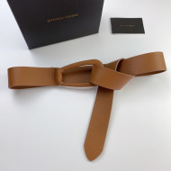 Bottega Veneta Calfskin Belt 4cm All Camel Brown 2021