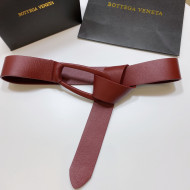 Bottega Veneta Calfskin Belt 4cm All Burgundy 2021