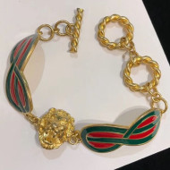 Gucci Metal Bracelet with Enamel details and Lion 572976 2019